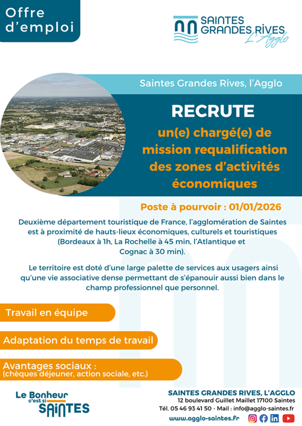 1 Chargé(e) de mission Requalification des zones d’activités économiques